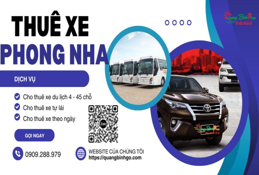 Cho thuê xe du lịch 4 - 45 chỗ tại Phong Nha