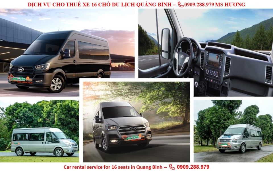 Cho thuê xe 16 du lịch Quảng Bình car rental