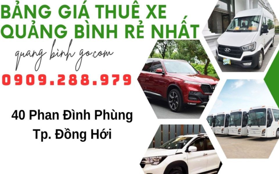 Bảng giá thuê xe Quảng Bình rẻ nhất