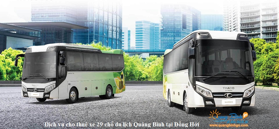 dịch vụ cho thuê xe du lịch Quảng Bình 29 chổ Thaco tại Đồng Hới