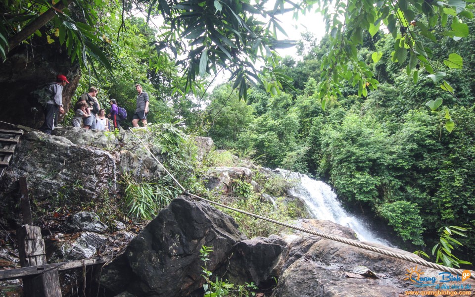 Conquering wind waterfall in Phong Nha botanical garden