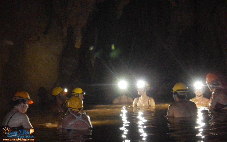 Mud bath in the Dark cave tourist area, Phong Nha Ke Bang