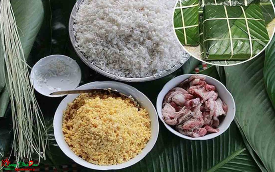 Bánh chưng tết, món ăn từ gạo nếp Quảng Bình