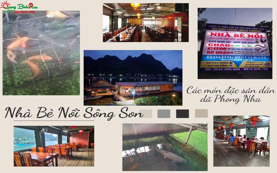 Nhà hàng bè nổi sông Son tại Phong Nha